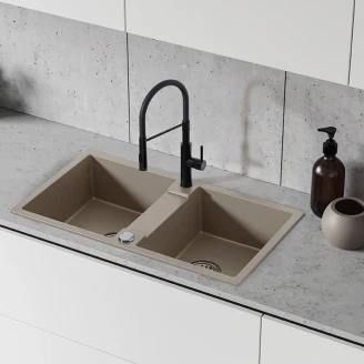Granit Diskho <strong>Fumo</strong>  Beige Matt 80x44 cm med Vattenlås