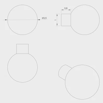 <strong>Desiva Handtag</strong>  Knob Violett 1 st