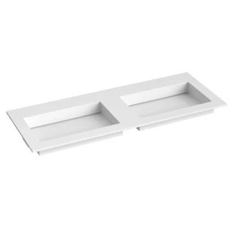 Dubbelt Tvättställ <strong>Corian N</strong>  Vit Matt 120 cm