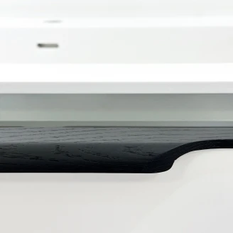 Tvättställsskåp Selina Vit Matt 120 cm & Handtagen Svart med Handfat Vit