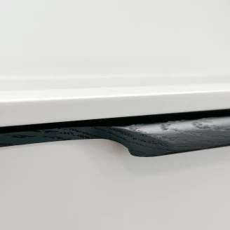 Dubbelt Badrumskommod Selina Vit Matt 120 cm & Handtagen Svart med Handfat Vit
