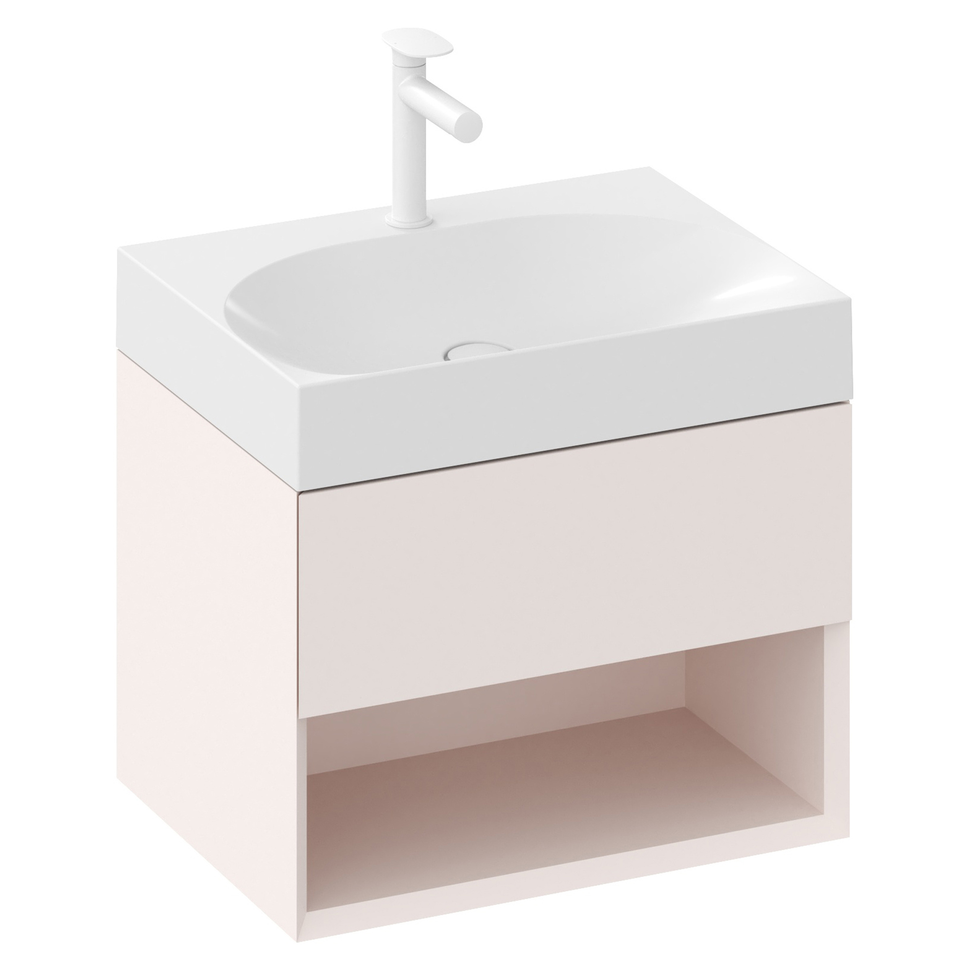 Ravak Tvättställsskåp Lite Rosa Matt 60 cm med Handfat
