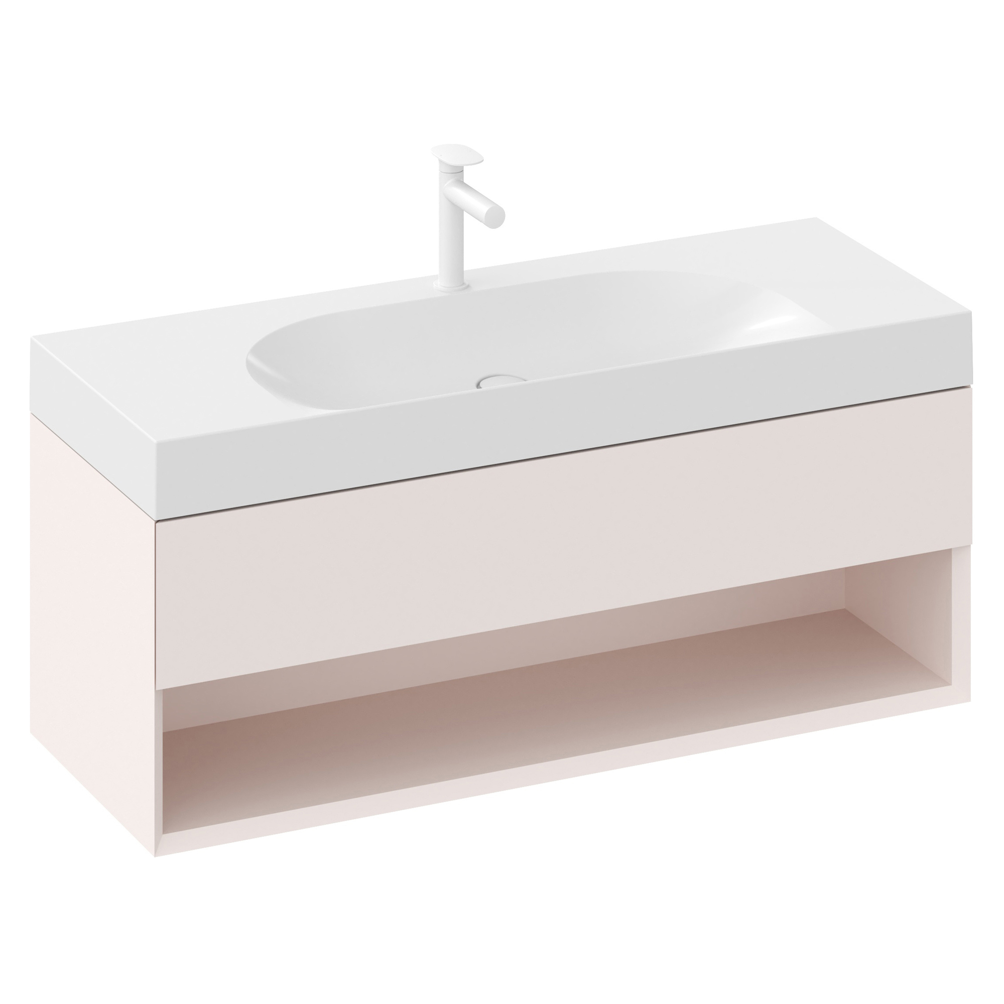 Ravak Tvättställsskåp Lite Rosa Matt 120 cm med Handfat
