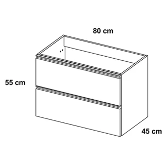 Tvättställsskåp Luna Oliv 80 cm med Cosentino Bänkskiva Dekton Svart Matt
