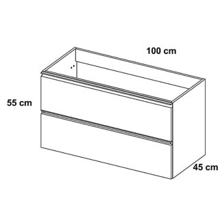 Tvättställsskåp Luna Oliv 100 cm med Cosentino Bänkskiva Dekton Svart Matt