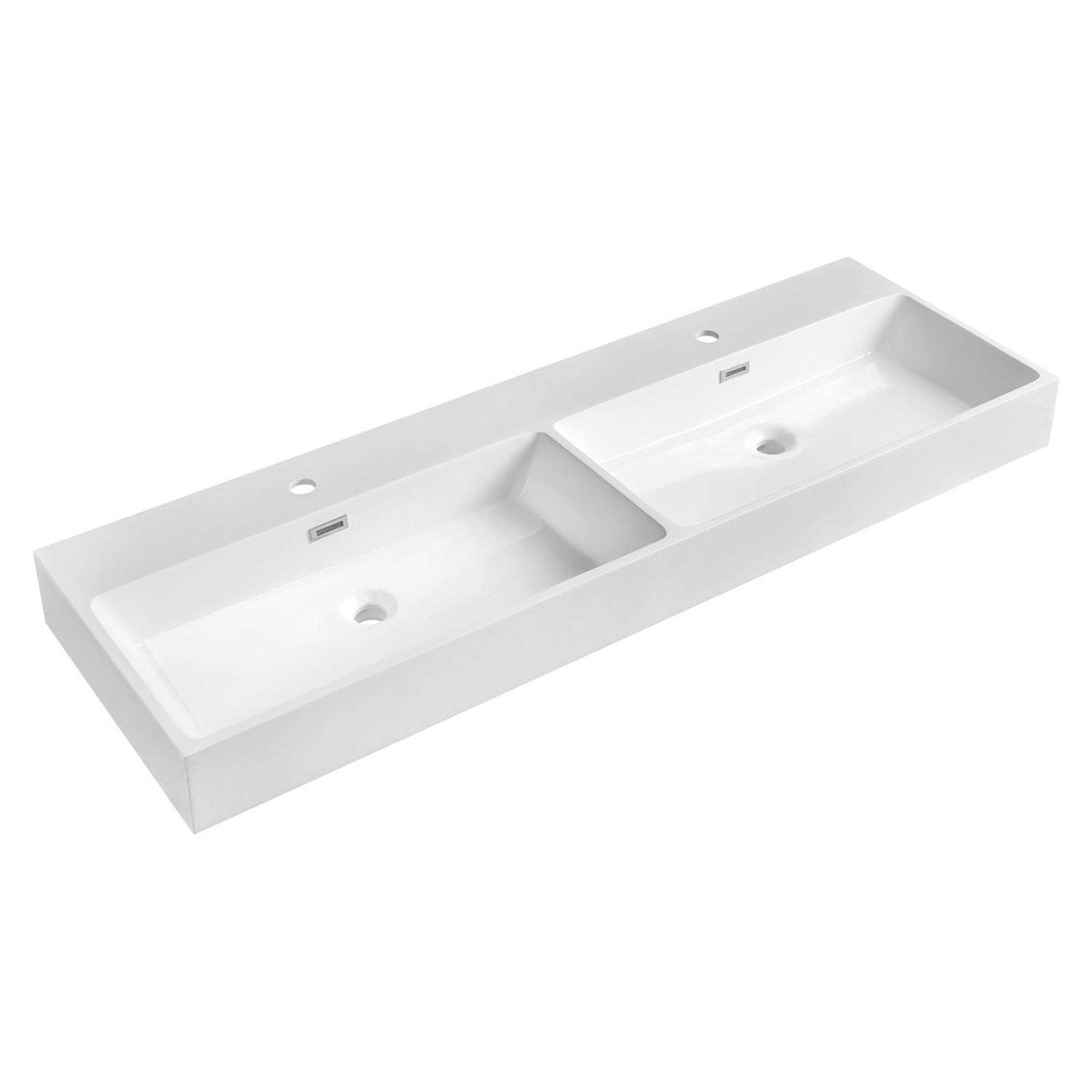 Dubbelt Tvättställ Navia Vit Blank 140x46 cm