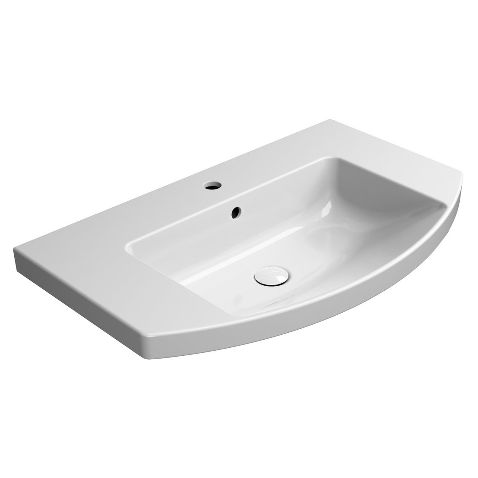 Tvättställ Serava Oval Vit Blank 80x50 cm