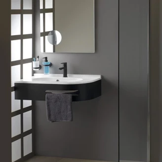 Tvättställ <strong>Treo</strong>  Vit Blank 75x45 cm med Konsol & Handdukshållare Vänster
