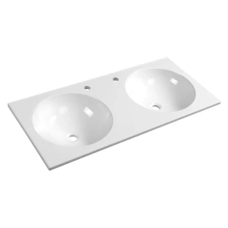 Dubbelt Tvättställ <strong>Zantia</strong>  Vit Blank 100x47 cm