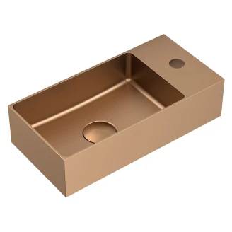 Tvättställ <strong>Elysian</strong>  Smidesmetall 37x18 cm Koppar Matt med Bottenventil