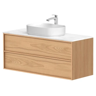 Tvättställsskåp <strong>Ekskär</strong>  Ekfaner Spring Matt 120 cm med Bänkskiva Carrera Marmor Matt