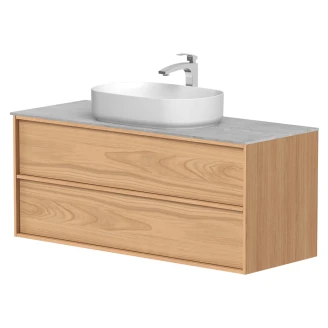 Tvättställsskåp <strong>Ekskär</strong>  Ekfaner Spring Matt 120 cm med Bänkskiva Ljusgrå Matt