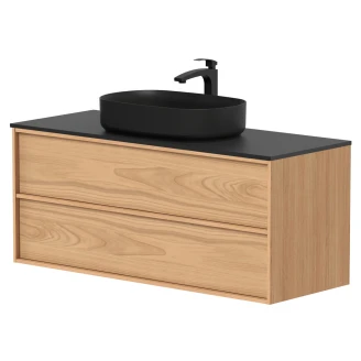 Tvättställsskåp <strong>Ekskär</strong>  Ekfaner Spring Matt 120 cm med Bänkskiva Svart Matt