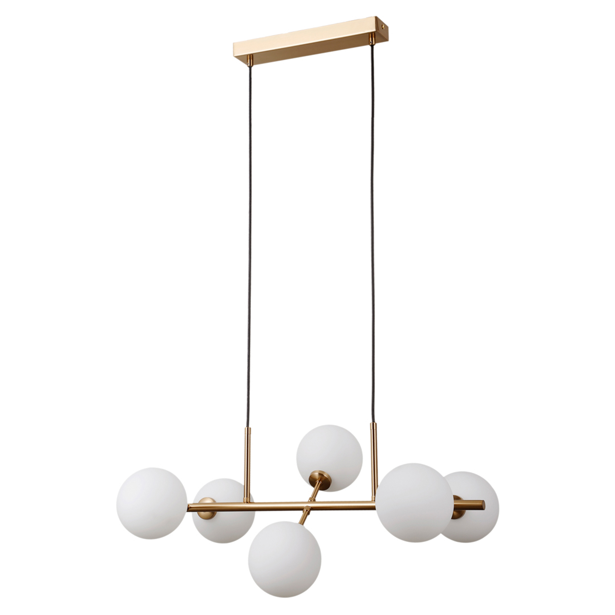 Hängande Lampa Corin Hexa Mässing, Vit Matt