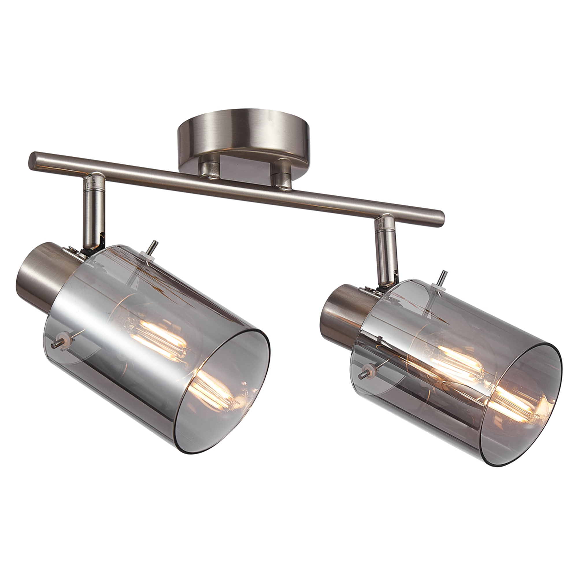 Taklampa Lunessa Duo Rök, Silver Blank