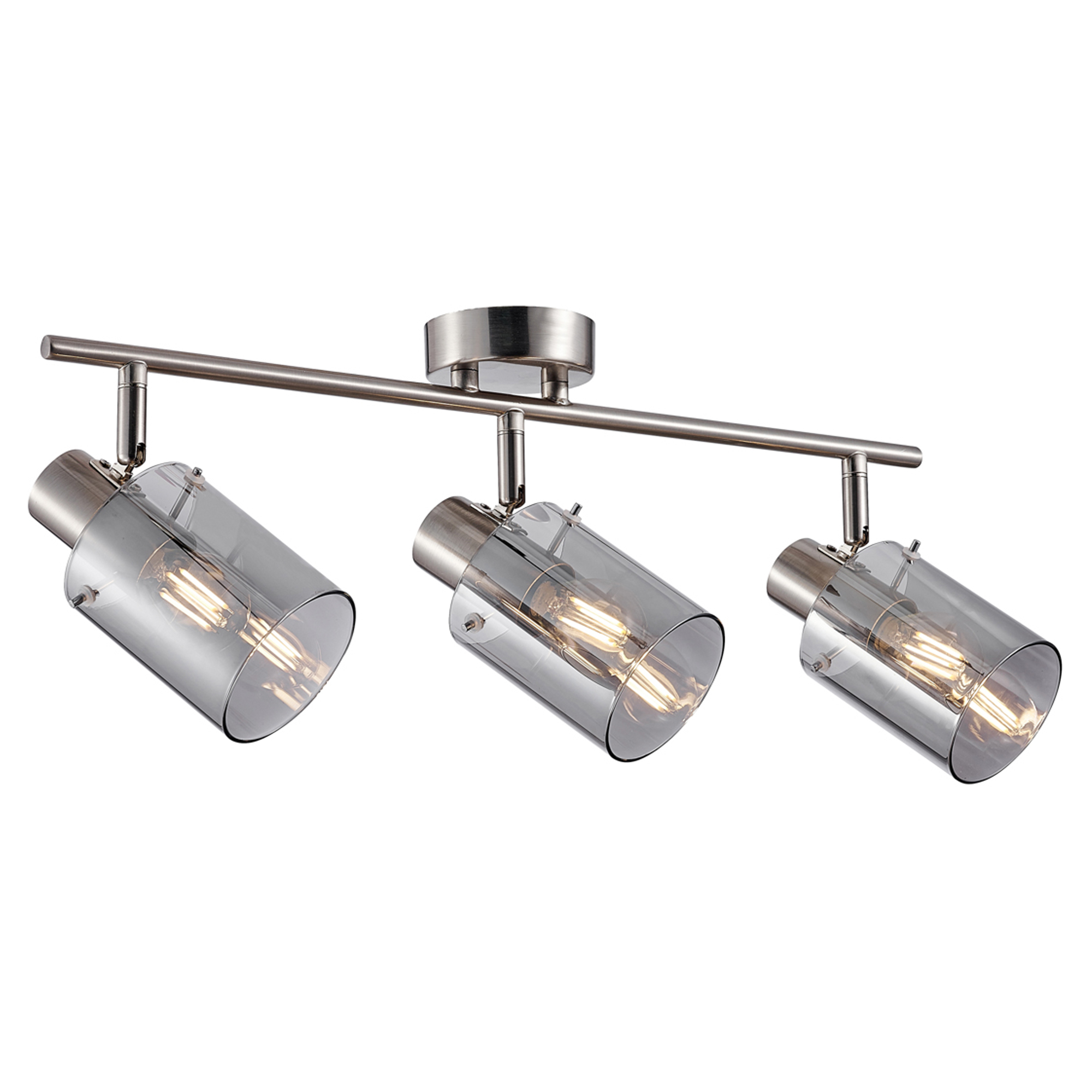 Taklampa Lunessa Trio Rök, Silver Blank