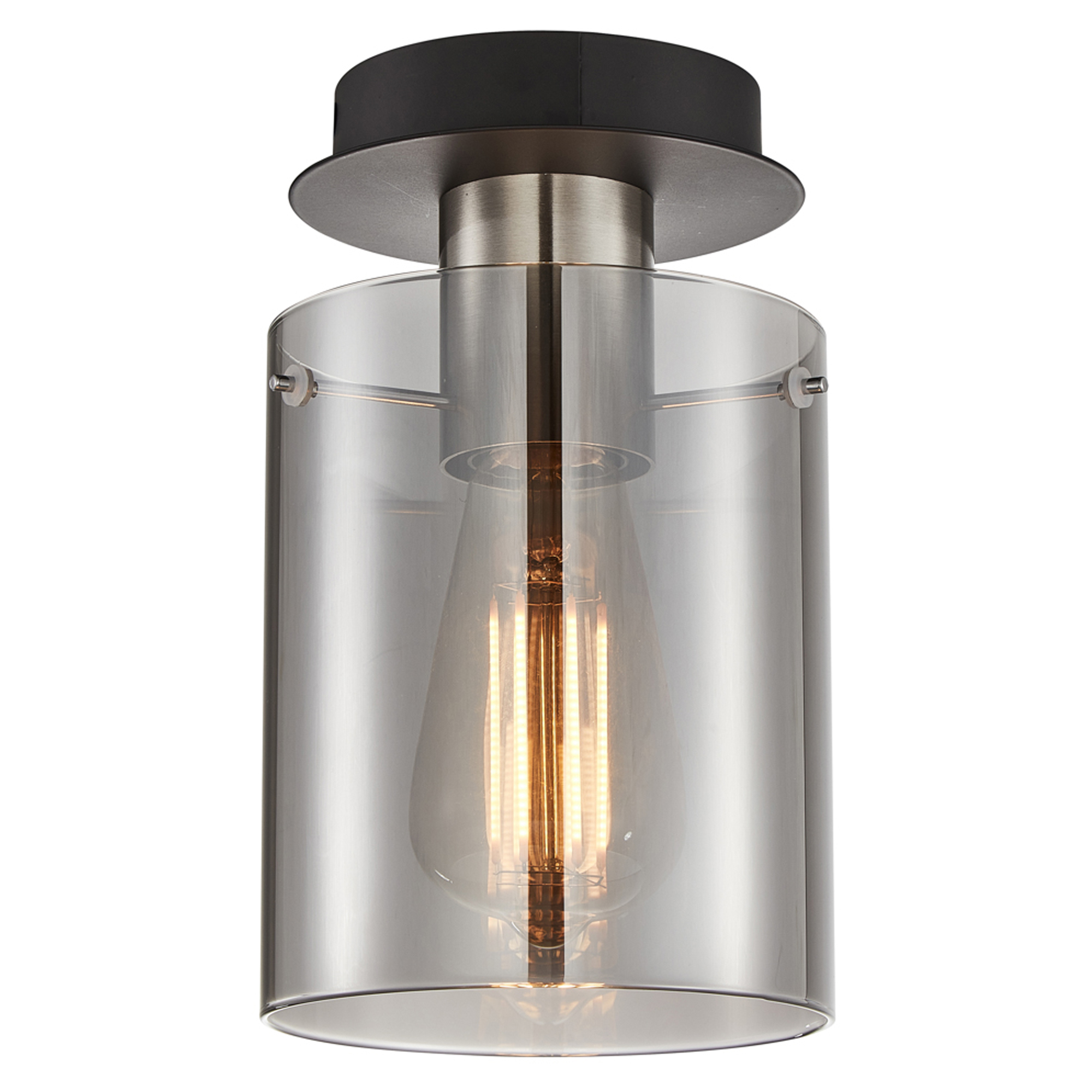 Taklampa Lunessa Rök, Silver Blank