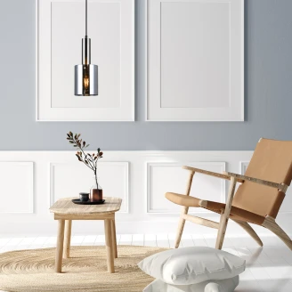 Hängande Lampa <strong>Lunessa</strong>  S Rök, Silver Blank