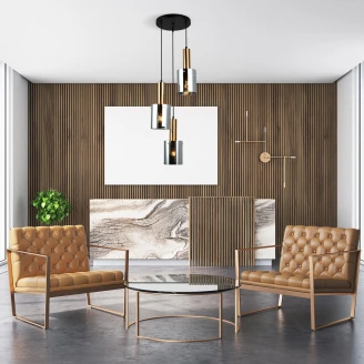 Hängande Lampa Lunessa Trio Cirkel Rök, Mässing Blank