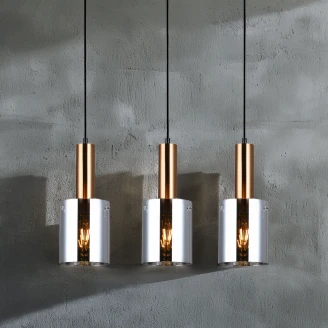 Hängande Lampa <strong>Lunessa</strong>  Trio Rök, Mässing Blank