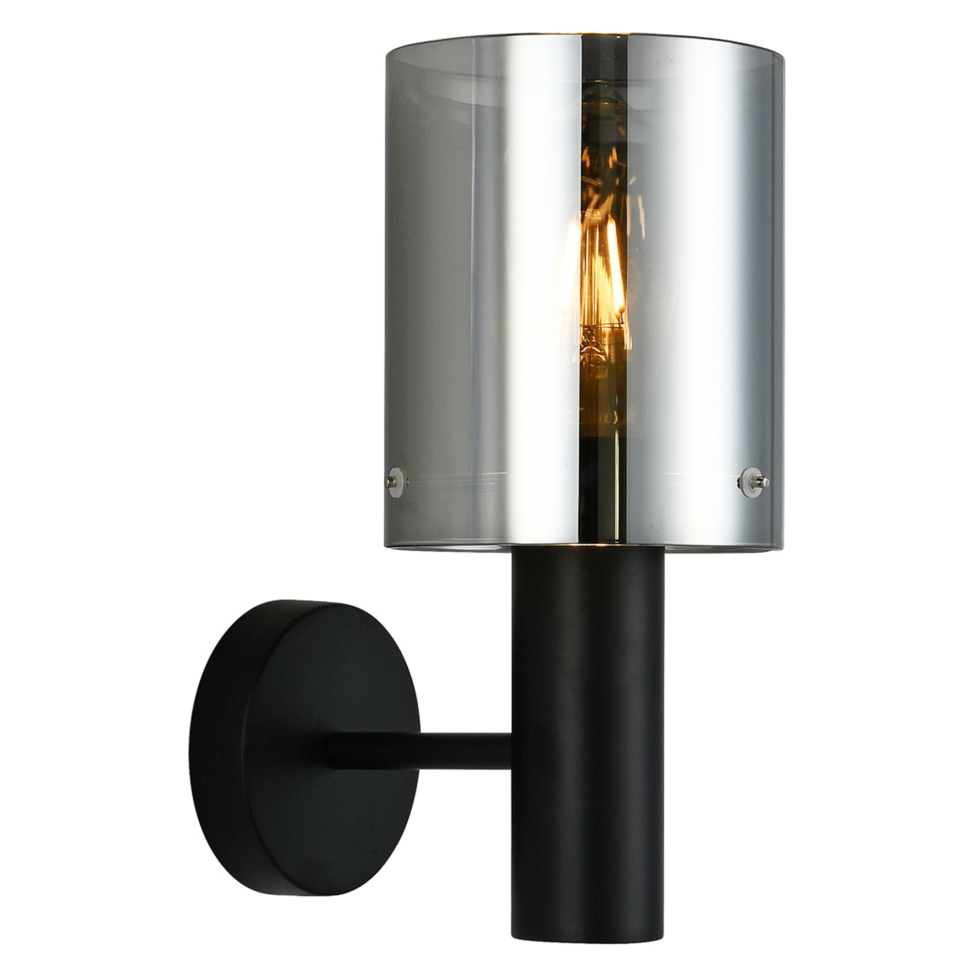 Vägglampa Lunessa Uppåt Rök, Svart Blank