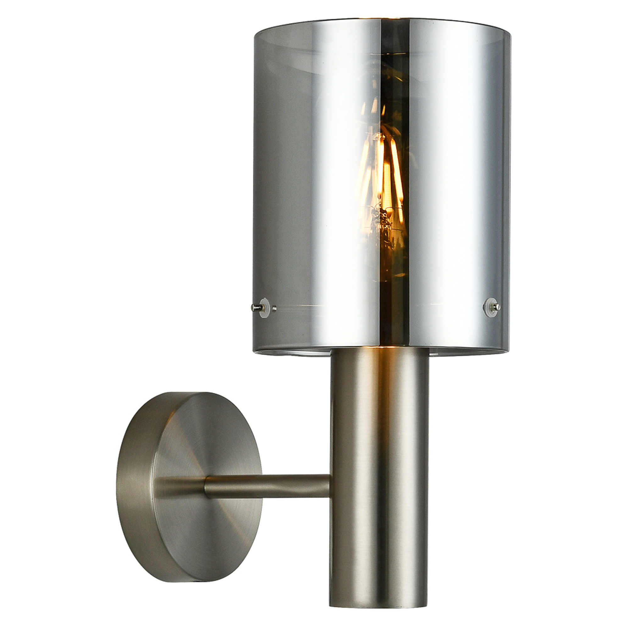Vägglampa Lunessa Uppåt Rök, Silver Blank