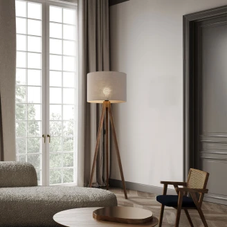 Golvlampa <strong>Stellar</strong>  Valnöt, Beige Matt