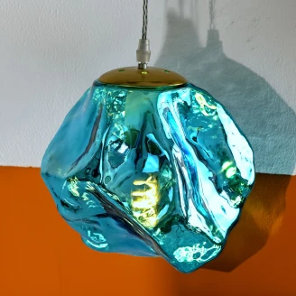 Werner Voss Hängande Lampa Prisma Blå Blank