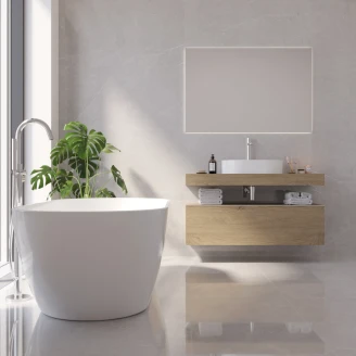 Golvblandare med Duschset Rund <strong>Silia</strong>  Krom Blank