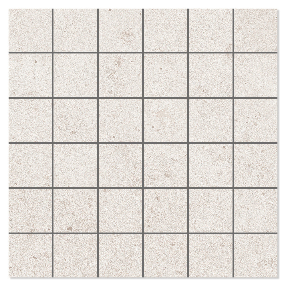 Mosaik Klinker Caldera Vit Matt 30x30 (5x5) cm