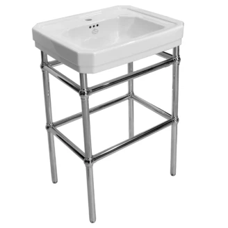 Kenny&Mason Tvättställ New York Vit Blank 63 cm med Kromställning 1 Kranhål
