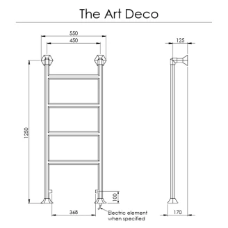 Kenny&Mason Handdukstork 400 W The Art Deco Krom Blank
