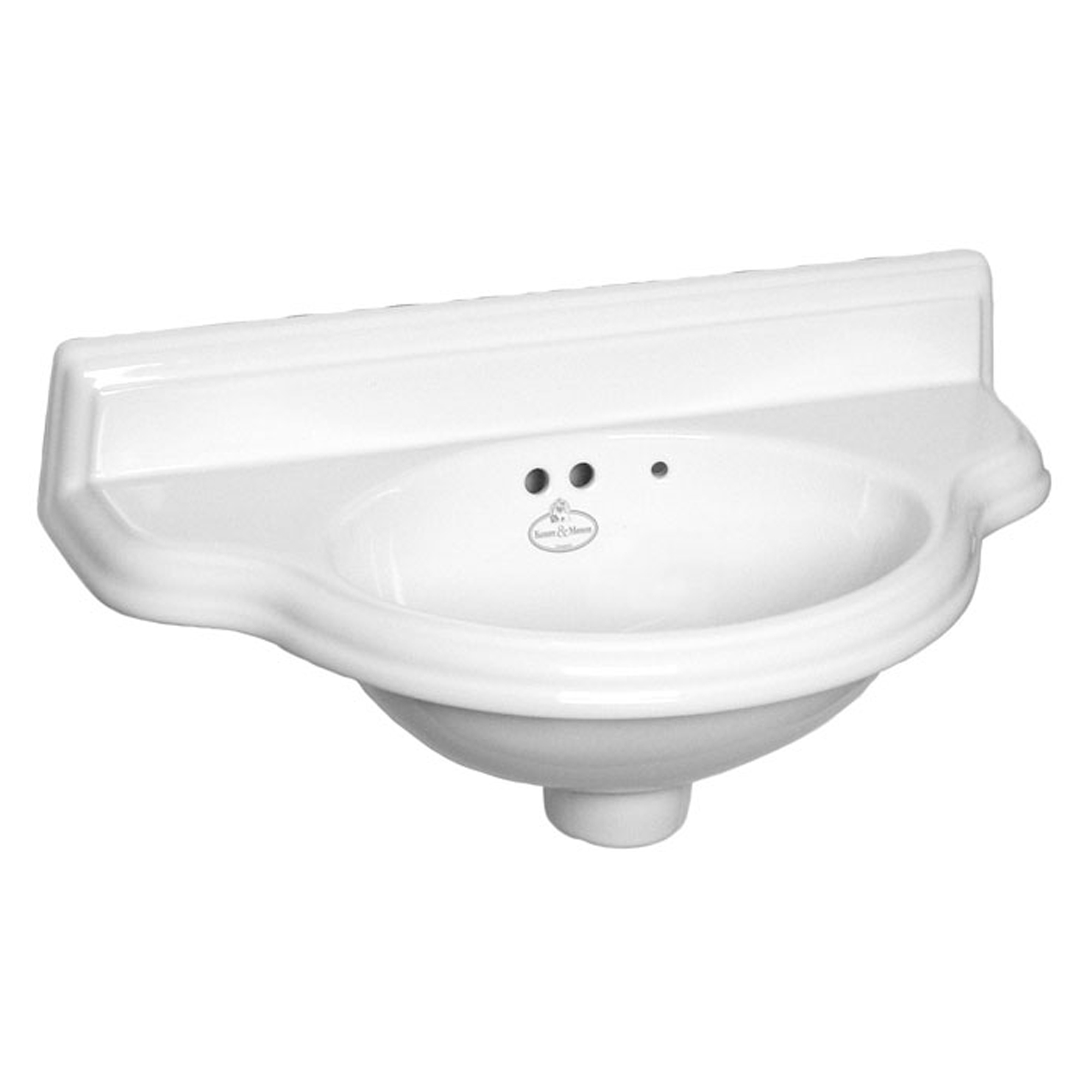Kenny&Mason Tvättställ Oxford Vit Blank 50x27 cm Kranhål Höger