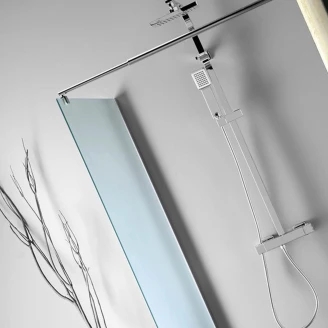 Duschvägg <strong>Lirio</strong>  Krom Blank 6 mm 90x190 cm Tegelglas