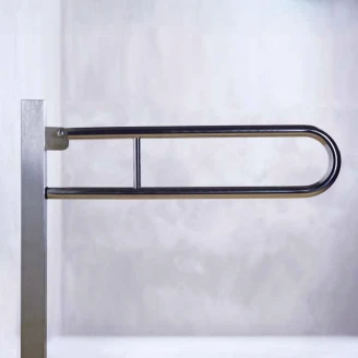 Fällbart Stödhandtag Golvmonterad Handikappanpassad <strong>Steda</strong>  75 cm Krom Matt Utan Kåpa