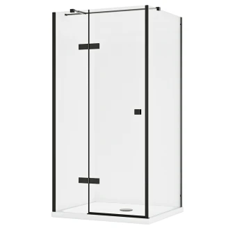 Duschhörn <strong>Torre</strong>  Svart Matt 6 mm 120x80 cm Vänster
