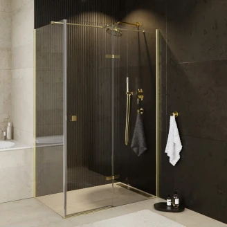 Duschhörn <strong>Torre</strong>  Guld 6 mm 100x80 cm Höger