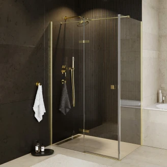 Duschhörn <strong>Torre</strong>  Guld 6 mm 100x90 cm Vänster