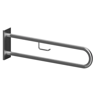Stödhandtag med Toalettpappershållare Handikappanpassad <strong>Help</strong>  60 cm Dubbel Krom Matt