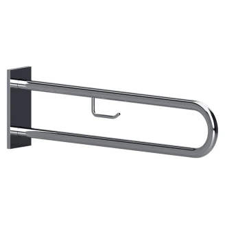 Stödhandtag med Toalettpappershållare Handikappanpassad <strong>Steda</strong>  85 cm Dubbel Krom Blank