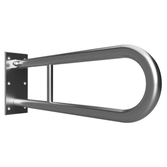 Fällbart Stödhandtag Handikappanpassad <strong>Help</strong>  81 cm Dubbel Krom Matt Utan Kåpa