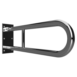 Fällbart Stödhandtag Handikappanpassad <strong>Help</strong>  90 cm Dubbel Krom Blank Utan Kåpa