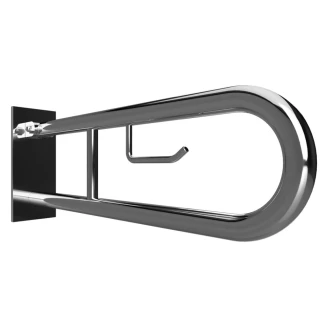 Fällbart Stödhandtag med Toalettpappershållare Handikappanpassad <strong>Steda</strong>  60 cm Dubbel Krom Matt