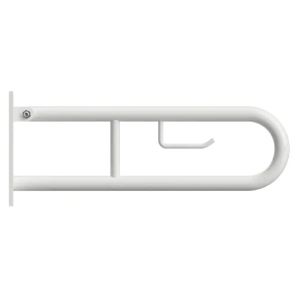 Fällbart Stödhandtag med Toalettpappershållare <strong>Steda</strong>  60 cm Dubbel Vit Matt