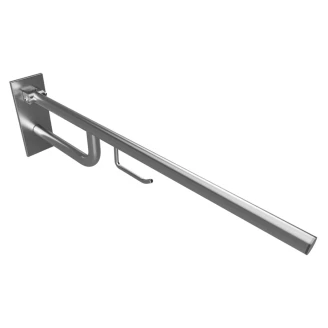 Fällbart Stödhandtag med Toalettpappershållare Handikappanpassad <strong>Steda</strong>  85 cm Krom Matt