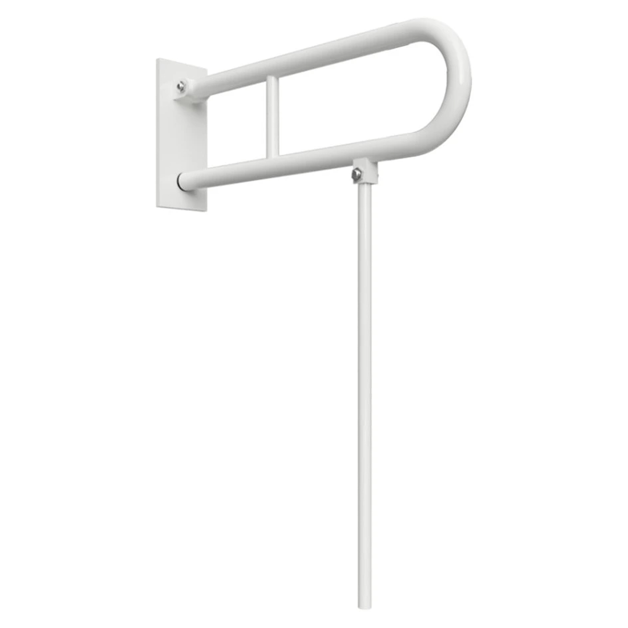 Fällbart Stödhandtag & Ben Handikappanpassad Help 60 cm Dubbel Vit Matt
