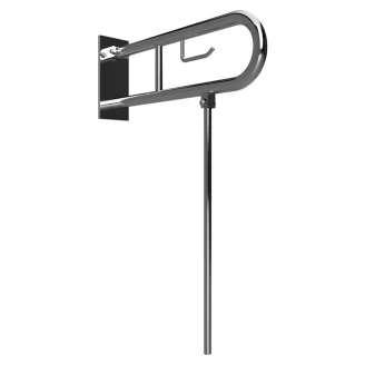 Fällbart Stödhandtag & Ben med Toalettpappershållare Handikappanpassad <strong>Help</strong>  60 cm Dubbel Krom Blank