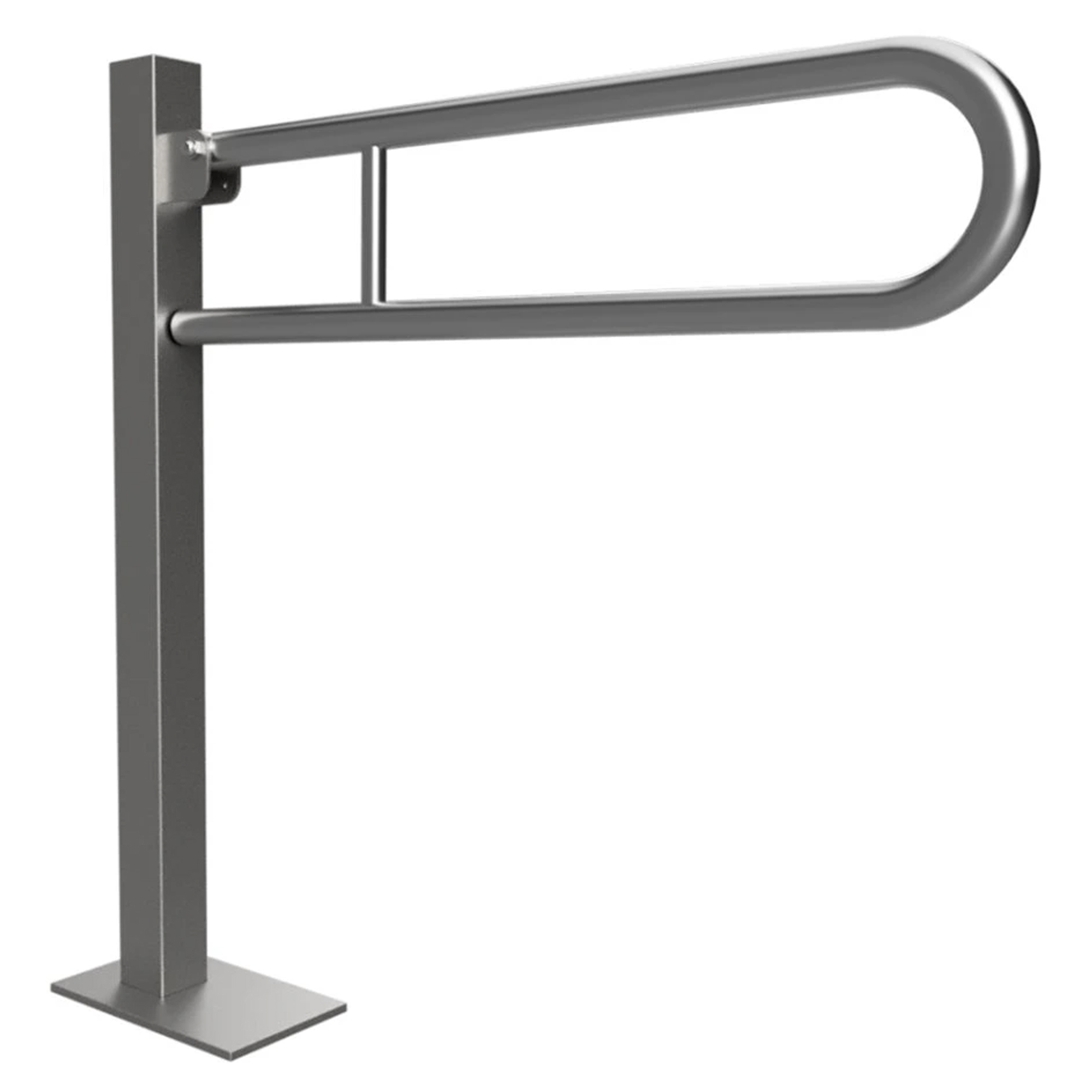 Fällbart Stödhandtag Golvmonterad Handikappanpassad Steda 75 cm Krom Matt