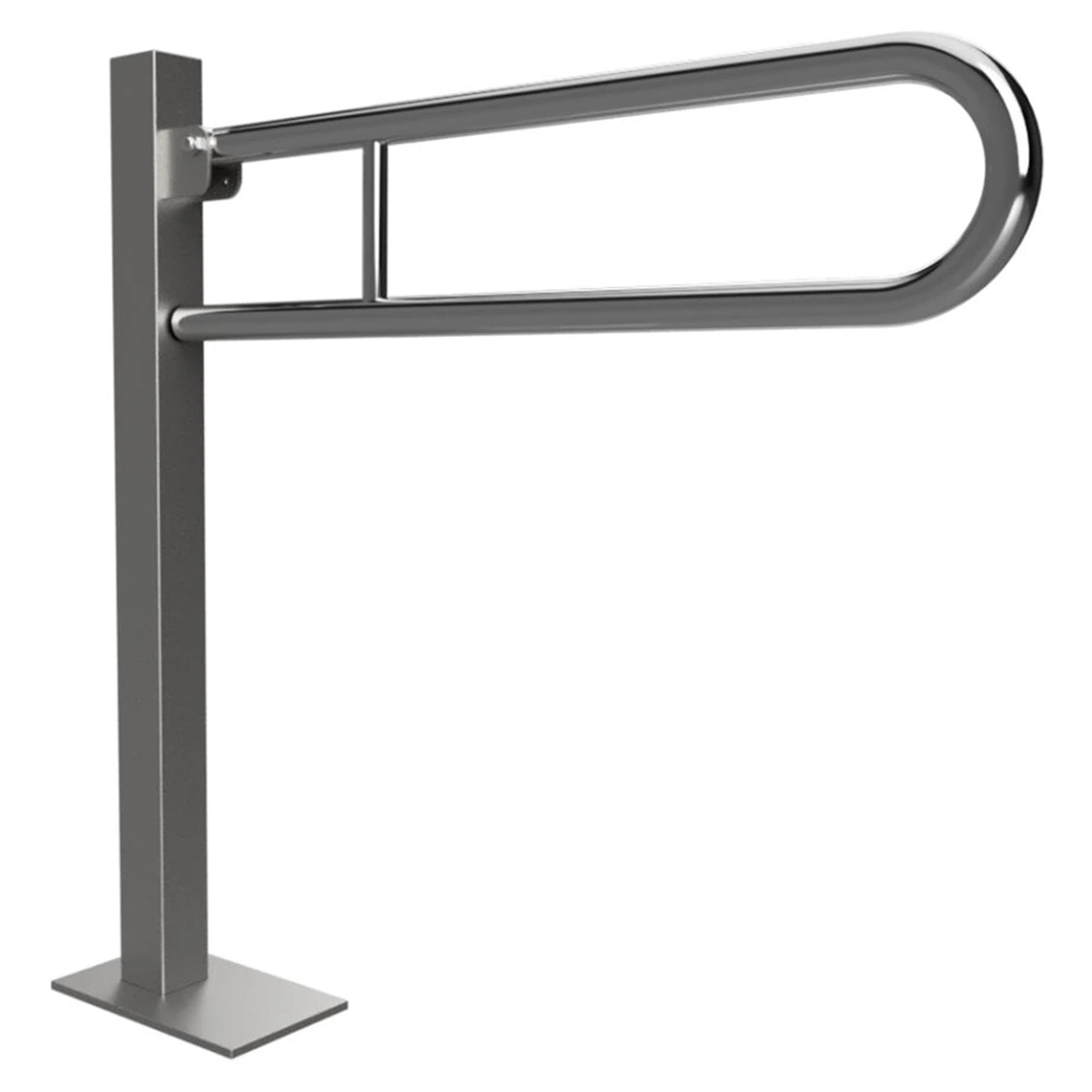 Fällbart Stödhandtag Golvmonterad Handikappanpassad Help 85 cm Krom Blank