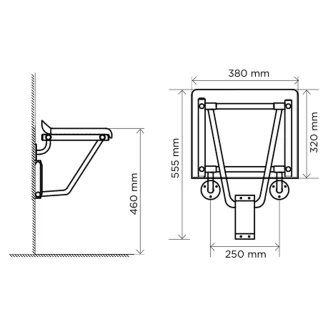 Vändbar Duschsit <strong>Steda</strong>  Transparent-Krom